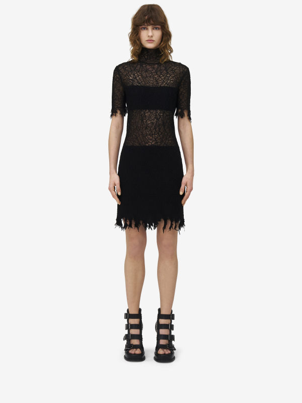 ALEXANDER MCQUEEN - Lace Mini Dress - Item 833380Q1BD11000